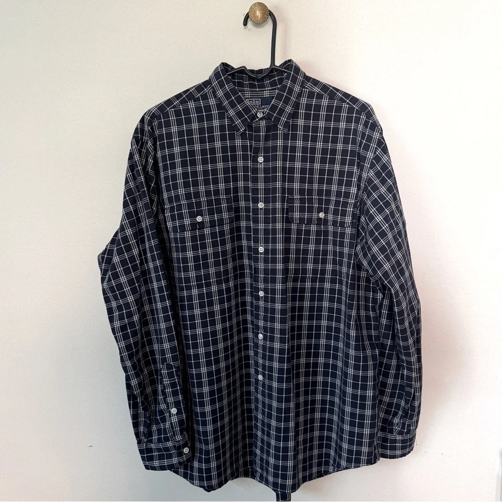 Vintage Polo Ralph Lauren Men's Plaid Cotton Shirt